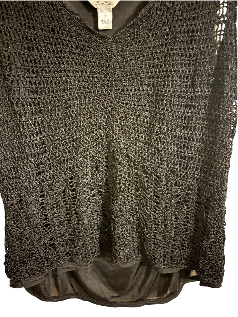 Talbots Hand Knit Black Lined Tank Top Size 1X - Picture 2 of 7